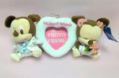 非売品 レア ミッキーとミニー ハート型フォトフレーム ぬいぐるみ付き 商品