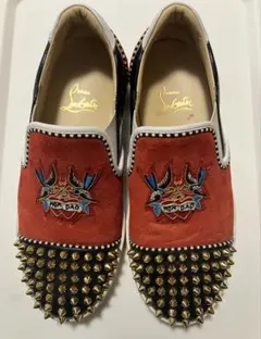 ルブタン　Christian Louboutin スリッポン スタッズ 刺繍