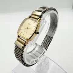 新品電池交換済SEIKO エクセリーヌ レディ ゴールド スクエア 腕時計 A