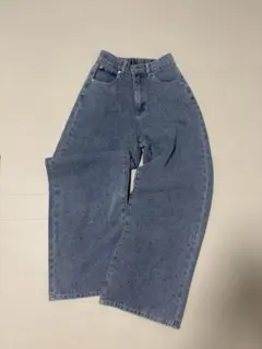 ナイスクラップ　アウトレット　ストーン付デニムフレアパンツ