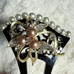 髪飾り かんざし バチ型 パール 簪