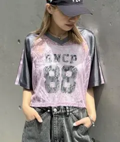 レースドッキングフットボールTee CIAOPANIC