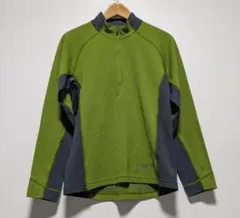 モンベル ジオライン3Dサーマルロングスリーブジップシャツ 長袖シャツ 緑 男M