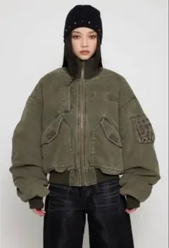 Lagua gem BIG POCKET COTTON MA-1 カーキ - メルカリ