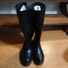 ブラックロングブーツ ジッパー付き