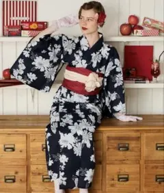 新品 しまむら うさこま 浴衣3点セット（浴衣、へこ帯、腰ひも二本組