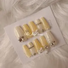 イエロー　ワンホン　黄色　メンカラ　フレンチガーリー　ちゅるん　ツイード　韓国