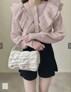 grl ダブルフリルニットカーディガンgn201 タグ付き