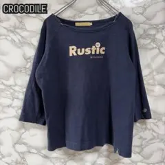 CROCODILE Rustic ネイビー　七分袖　カットソーのサムネイル