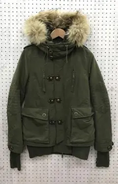 平成強めグランジギャルvibes古着　ラクーンファートリムフードモッズコート