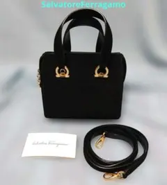 SalvatoreFerragamo ガンチーニ スエード 2way ミニバッグ