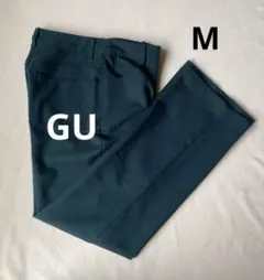 ワイドパンツ M GU スラックス　ダークグリーン