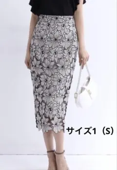 【USED】JUSGLITTY 配色レースタイトスカート 1 S