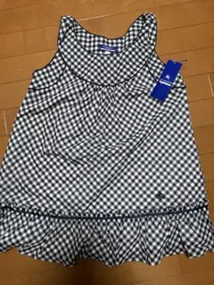 バーバリーブルーレーベル ネイビーのギンガムチェックノースリーブチュニックです✨