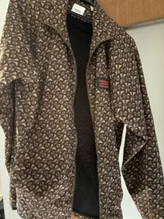 ブラウン ナイロン ジップアップジャケット