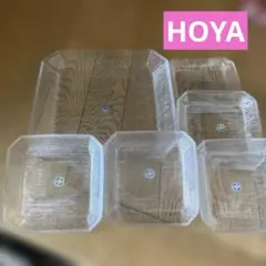HOYAクリアガラス 四角い皿 6枚セットのサムネイル