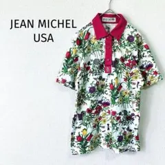 Z＊JEAN MICHEL USA＊ 半袖ポロシャツ 花柄 綿100％ 派手柄