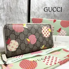 ✨付属品完備✨ グッチ 長財布 GGスプリーム りんご アップル ピンク ハート