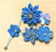 和装髪飾り　着物　浴衣　七五三ヘアアクセサリー　つまみ細工髪飾り　ヘッドパーツ