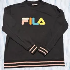 FILA フィラ マルチカラーロゴ スウェット ブラック