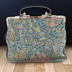 がま口ハンドバッグ　手提げバッグ　小紋柄　和装バッグ