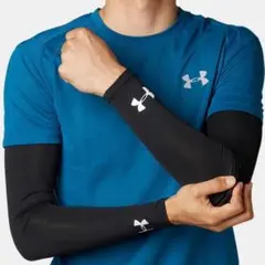 UNDER ARMOUR UA アームスリーブ 両腕 ペア売り ブラックL