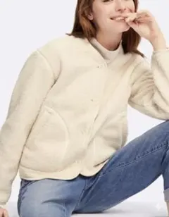 UNIQLO ユニクロ　ボアフリース　フリース　ホワイト　ほぼ新品　M
