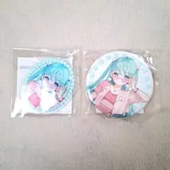 楽天くじ 初音ミク 缶バッジ アクキー 2個セット