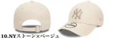 New Era 9FORTY ベージュキャップ ニューヨーク・ヤンキース