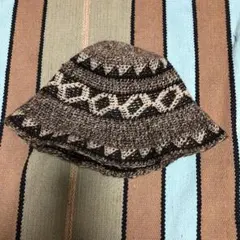 ブラウンニット帽