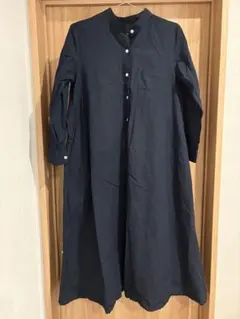 長袖 シャツワンピース ロング