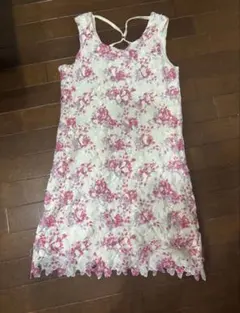 花柄 レース ワンピース タイトドレス キャバ 結婚式 ミニドレス S
