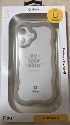 iFace クリアケース ベージュ iPhone16 うねうね　アイフェイス