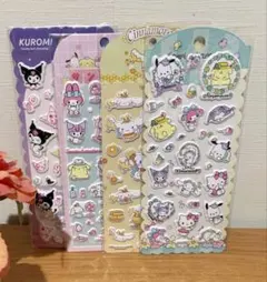 【海外正規品】サンリオ マシュマロ 3D立体シール4枚セット