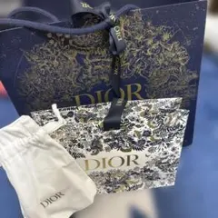 Dior ショップ袋 花柄 ネイビー