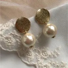 おおぶり♪14mm コットンパール ピアス♡