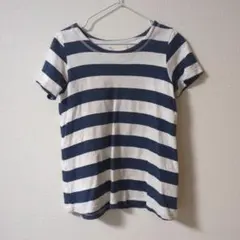 L.O.L 1992 NATURAL ネイビーとホワイト ストライプ Tシャツ