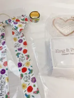 キンプリ King&Prince ペンライト リボンヘアゴム 銀テープ