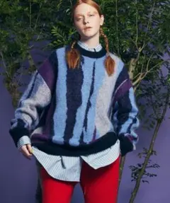 メゾンスペシャル クレイジー ストライプ プライム オーバー モヘア ニット