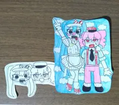 初音ミク　重音テト　手描きイラスト　イラスト　ミク　テト　メズマライザー