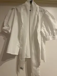 ナイスクラップ ブラウス 白 ボウタイブラウス