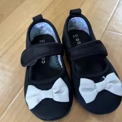 リボン付き黒フォーマルシューズ 15cm