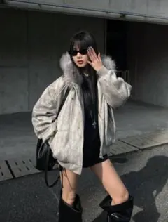 【最終値下げ済み】新品未使用☆PREFERIR☆ファー付きモッズコート Shelly island（シェリーアイランド） モッズコート コート フェイク