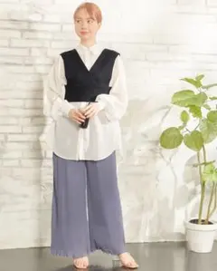 INGNI ビスチェ＋シャツの2点セット 黒 Mサイズ