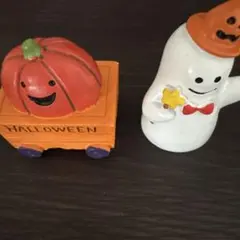 ハロウィン 置物 パンプキン ゴースト 2点セット