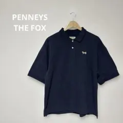 【人気】ペニーズ THE FOX 別注 鹿の子 ビッグポロシャツ L ネイビーのサムネイル
