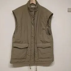 ベスト　ダウン　キルティング　カーキ