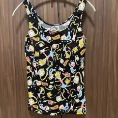 CHANEL キャミソール ブラック　アニマル　春　夏　カラフル　トップス CHANEL キャミソール ブラック アニマル 春 夏 カラフル トップス