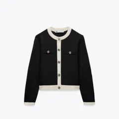 ZARA ゴールドボタン ニット カーディガン ジャケット