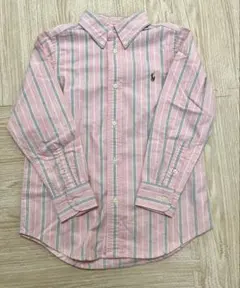 極美品　ストライプ長袖シャツ 120 ラルフローレン　ピンク　ストライプ
